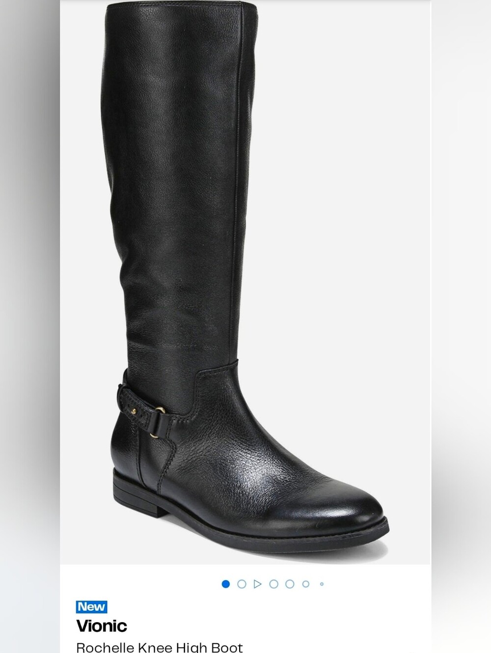 Vionic Rochelle Over-the-Knee Black Leather Boots 9.5 Wide